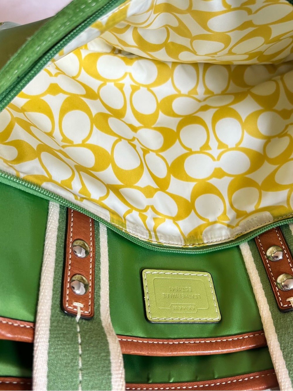 Coach Green Nylon Tote *project* - Picture 14 of 16